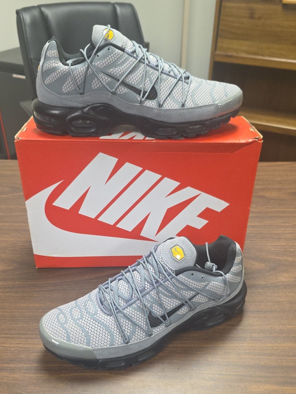 Nike Air Max Plus Utility Men's Size 14 Wolf Grey Black FD0670-002